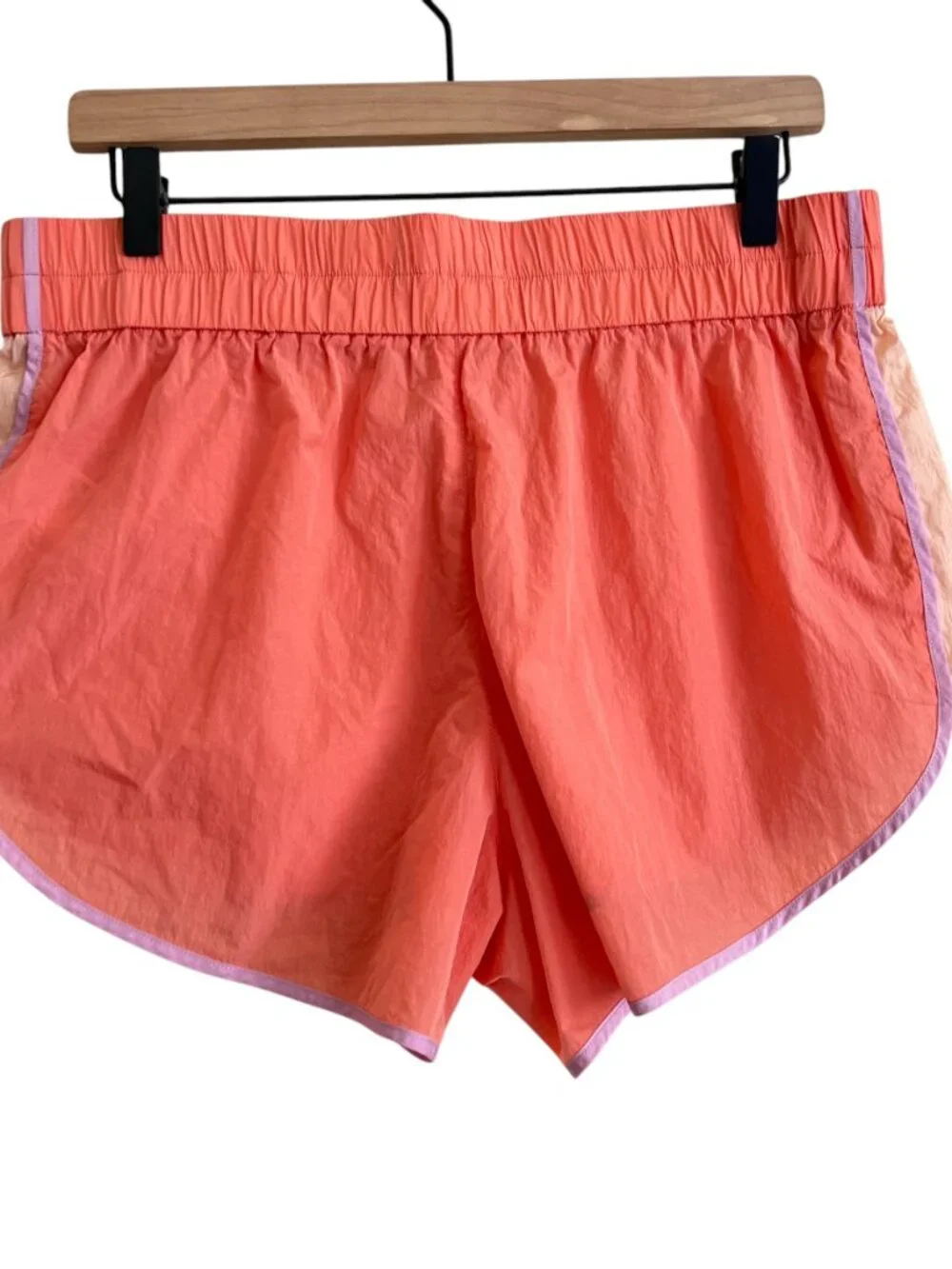 Urban Outfitters Pink Coral Nylon Ciara Pull On Shorts